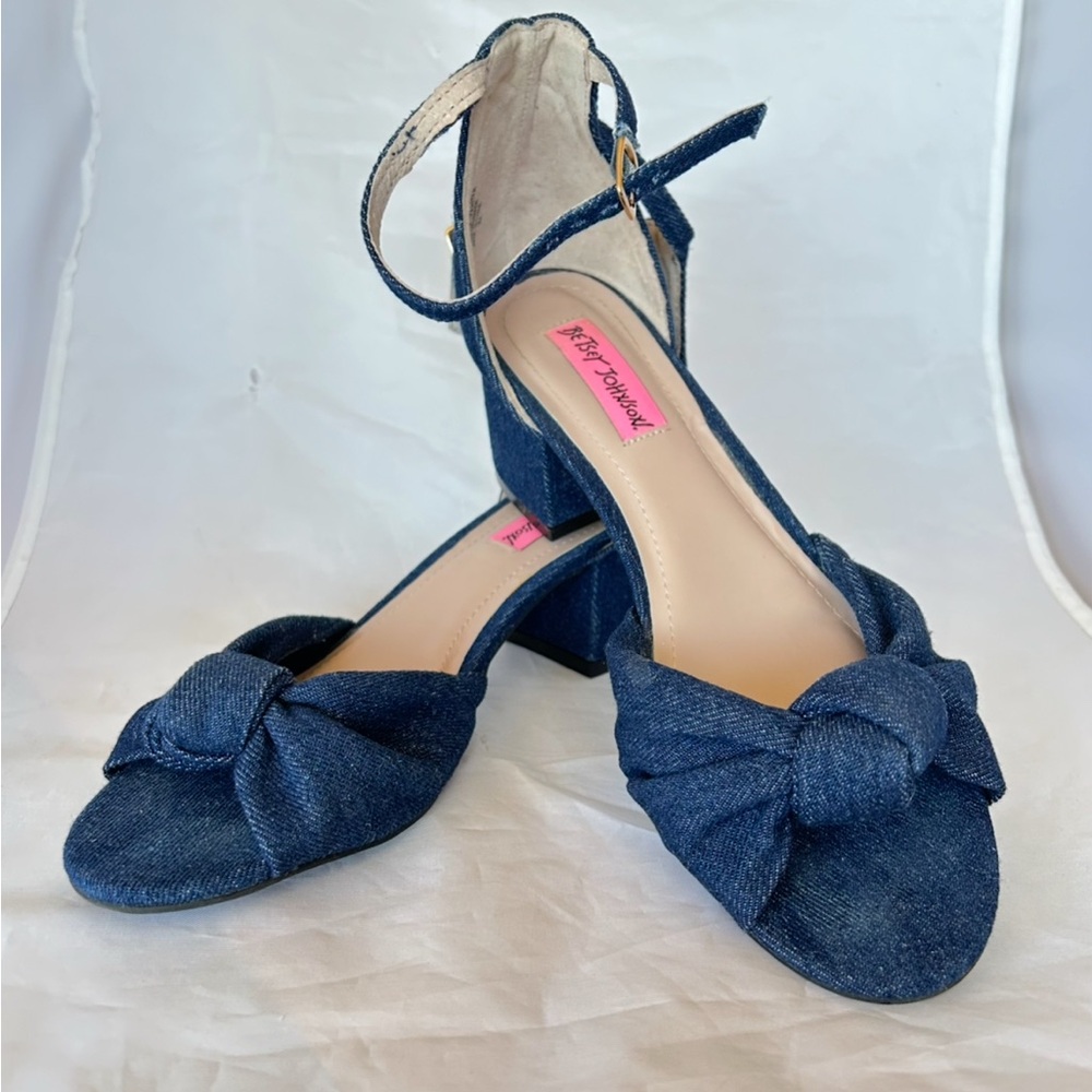 Betsey Johnson Women's Blue Denim Heels